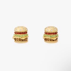 NWT Kate Spade Fast Food Hamburger Cheeseburger Burger Earrings